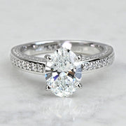 2.50 CT Oval Cut Lab Grown Diamond Pave Engagement Ring Mapple Gems
